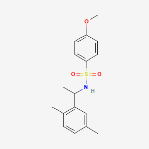molecular formula C17H21NO3S B4677074 N-[1-(2,5-dimethylphenyl)ethyl]-4-methoxybenzenesulfonamide 