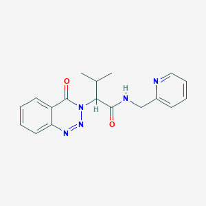 molecular formula C18H19N5O2 B4677076 3-methyl-2-(4-oxo-1,2,3-benzotriazin-3(4H)-yl)-N-(2-pyridinylmethyl)butanamide 