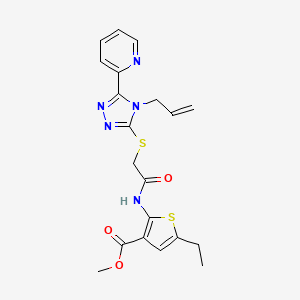 molecular formula C20H21N5O3S2 B4677089 methyl 2-[({[4-allyl-5-(2-pyridinyl)-4H-1,2,4-triazol-3-yl]thio}acetyl)amino]-5-ethyl-3-thiophenecarboxylate 