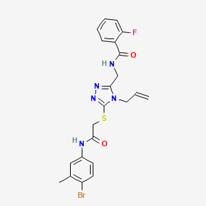 molecular formula C22H21BrFN5O2S B4677101 N-{[4-allyl-5-({2-[(4-bromo-3-methylphenyl)amino]-2-oxoethyl}thio)-4H-1,2,4-triazol-3-yl]methyl}-2-fluorobenzamide 