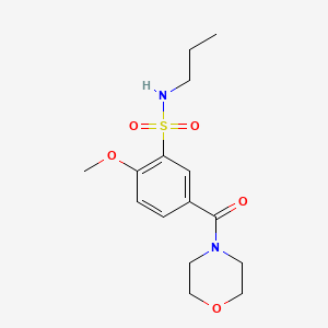 molecular formula C15H22N2O5S B4677118 2-methoxy-5-(4-morpholinylcarbonyl)-N-propylbenzenesulfonamide 