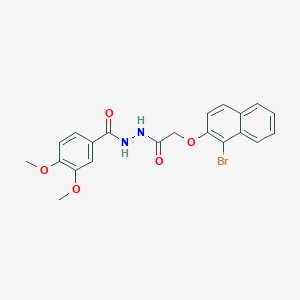 molecular formula C21H19BrN2O5 B4677121 N'-{[(1-bromo-2-naphthyl)oxy]acetyl}-3,4-dimethoxybenzohydrazide 