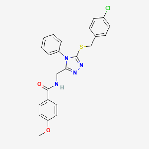 N-({5-[(4-chlorobenzyl)thio]-4-phenyl-4H-1,2,4-triazol-3-yl}methyl)-4-methoxybenzamide