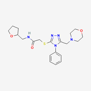 molecular formula C20H27N5O3S B4677139 2-{[5-(4-morpholinylmethyl)-4-phenyl-4H-1,2,4-triazol-3-yl]thio}-N-(tetrahydro-2-furanylmethyl)acetamide 