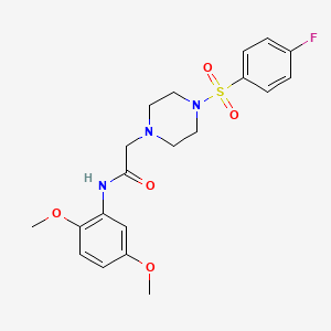 molecular formula C20H24FN3O5S B4677151 N-(2,5-dimethoxyphenyl)-2-{4-[(4-fluorophenyl)sulfonyl]-1-piperazinyl}acetamide 