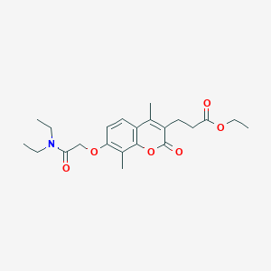 molecular formula C22H29NO6 B4677178 ethyl 3-{7-[2-(diethylamino)-2-oxoethoxy]-4,8-dimethyl-2-oxo-2H-chromen-3-yl}propanoate 