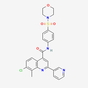 7-chloro-8-methyl-N-[4-(4-morpholinylsulfonyl)phenyl]-2-(3-pyridinyl)-4-quinolinecarboxamide