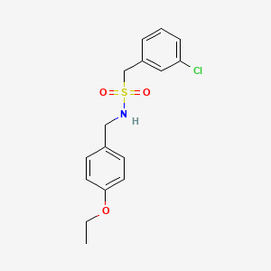 molecular formula C16H18ClNO3S B4677232 1-(3-chlorophenyl)-N-(4-ethoxybenzyl)methanesulfonamide 