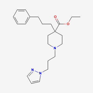 molecular formula C23H33N3O2 B4677233 ethyl 4-(3-phenylpropyl)-1-[3-(1H-pyrazol-1-yl)propyl]-4-piperidinecarboxylate 
