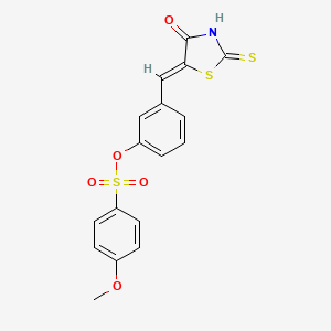 molecular formula C17H13NO5S3 B4677236 3-[(4-oxo-2-thioxo-1,3-thiazolidin-5-ylidene)methyl]phenyl 4-methoxybenzenesulfonate 