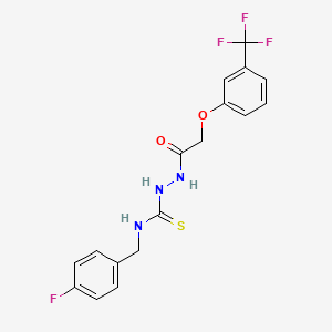 molecular formula C17H15F4N3O2S B4677242 N-(4-fluorobenzyl)-2-{[3-(trifluoromethyl)phenoxy]acetyl}hydrazinecarbothioamide 