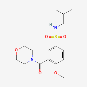 molecular formula C16H24N2O5S B4677251 N-isobutyl-4-methoxy-3-(4-morpholinylcarbonyl)benzenesulfonamide 