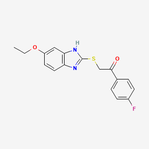 molecular formula C17H15FN2O2S B4677277 2-[(5-ethoxy-1H-benzimidazol-2-yl)thio]-1-(4-fluorophenyl)ethanone 