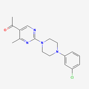 molecular formula C17H19ClN4O B4677279 1-{2-[4-(3-chlorophenyl)-1-piperazinyl]-4-methyl-5-pyrimidinyl}ethanone 