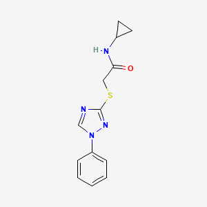 molecular formula C13H14N4OS B4677313 N-cyclopropyl-2-[(1-phenyl-1H-1,2,4-triazol-3-yl)thio]acetamide 
