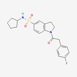 molecular formula C21H23FN2O3S B4677319 N-cyclopentyl-1-[(4-fluorophenyl)acetyl]-5-indolinesulfonamide 