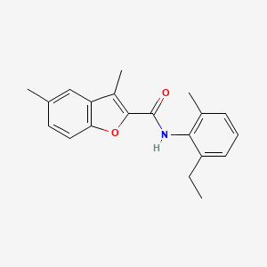 molecular formula C20H21NO2 B4677337 N-(2-ethyl-6-methylphenyl)-3,5-dimethyl-1-benzofuran-2-carboxamide 