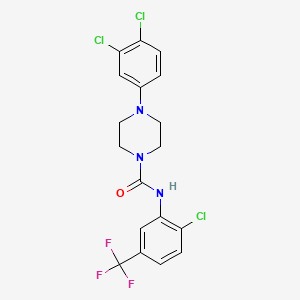 N-[2-chloro-5-(trifluoromethyl)phenyl]-4-(3,4-dichlorophenyl)-1-piperazinecarboxamide