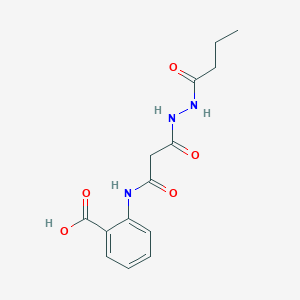 molecular formula C14H17N3O5 B4677345 2-{[3-(2-butyrylhydrazino)-3-oxopropanoyl]amino}benzoic acid 
