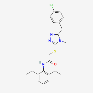molecular formula C22H25ClN4OS B4677369 2-{[5-(4-chlorobenzyl)-4-methyl-4H-1,2,4-triazol-3-yl]thio}-N-(2,6-diethylphenyl)acetamide 