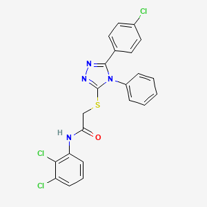 molecular formula C22H15Cl3N4OS B4677379 2-{[5-(4-chlorophenyl)-4-phenyl-4H-1,2,4-triazol-3-yl]thio}-N-(2,3-dichlorophenyl)acetamide 