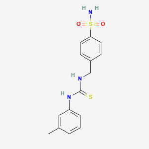 molecular formula C15H17N3O2S2 B4677380 4-[({[(3-methylphenyl)amino]carbonothioyl}amino)methyl]benzenesulfonamide 