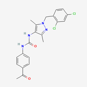 molecular formula C21H20Cl2N4O2 B4677410 N-(4-acetylphenyl)-N'-[1-(2,4-dichlorobenzyl)-3,5-dimethyl-1H-pyrazol-4-yl]urea 