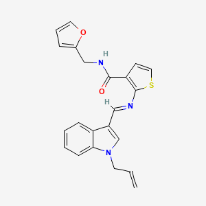 molecular formula C22H19N3O2S B4677412 2-{[(1-allyl-1H-indol-3-yl)methylene]amino}-N-(2-furylmethyl)-3-thiophenecarboxamide 