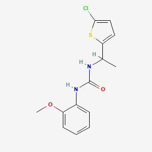 molecular formula C14H15ClN2O2S B4677421 N-[1-(5-chloro-2-thienyl)ethyl]-N'-(2-methoxyphenyl)urea 