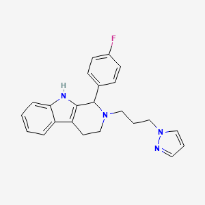 molecular formula C23H23FN4 B4677438 1-(4-fluorophenyl)-2-[3-(1H-pyrazol-1-yl)propyl]-2,3,4,9-tetrahydro-1H-beta-carboline 