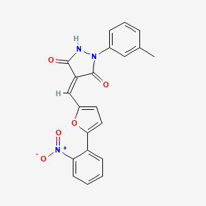 molecular formula C21H15N3O5 B4677451 1-(3-methylphenyl)-4-{[5-(2-nitrophenyl)-2-furyl]methylene}-3,5-pyrazolidinedione 