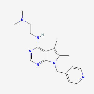molecular formula C18H24N6 B4677459 N'-[5,6-dimethyl-7-(4-pyridinylmethyl)-7H-pyrrolo[2,3-d]pyrimidin-4-yl]-N,N-dimethyl-1,2-ethanediamine 