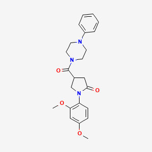 molecular formula C23H27N3O4 B4677462 1-(2,4-dimethoxyphenyl)-4-[(4-phenyl-1-piperazinyl)carbonyl]-2-pyrrolidinone 