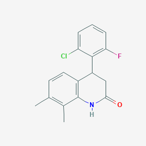 molecular formula C17H15ClFNO B4677493 4-(2-chloro-6-fluorophenyl)-7,8-dimethyl-3,4-dihydro-2(1H)-quinolinone 