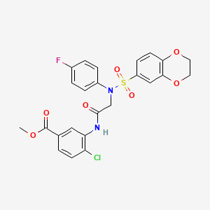 molecular formula C24H20ClFN2O7S B4677501 methyl 4-chloro-3-{[N-(2,3-dihydro-1,4-benzodioxin-6-ylsulfonyl)-N-(4-fluorophenyl)glycyl]amino}benzoate 