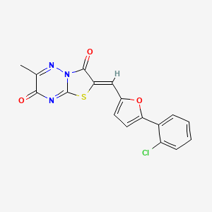 molecular formula C17H10ClN3O3S B4677519 2-{[5-(2-chlorophenyl)-2-furyl]methylene}-6-methyl-7H-[1,3]thiazolo[3,2-b][1,2,4]triazine-3,7(2H)-dione 