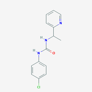 molecular formula C14H14ClN3O B4677525 N-(4-chlorophenyl)-N'-[1-(2-pyridinyl)ethyl]urea 