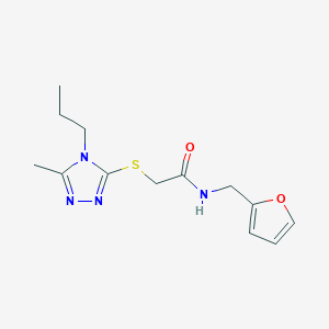 molecular formula C13H18N4O2S B4677532 N-(2-furylmethyl)-2-[(5-methyl-4-propyl-4H-1,2,4-triazol-3-yl)thio]acetamide 