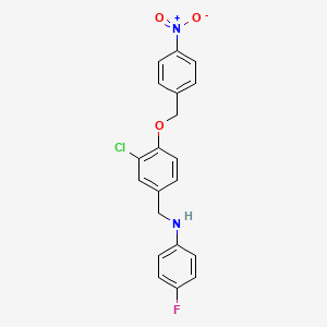 molecular formula C20H16ClFN2O3 B4677540 N-{3-chloro-4-[(4-nitrobenzyl)oxy]benzyl}-4-fluoroaniline 