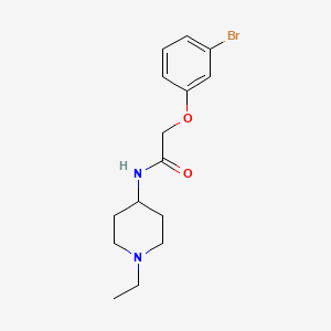 molecular formula C15H21BrN2O2 B4677548 2-(3-bromophenoxy)-N-(1-ethyl-4-piperidinyl)acetamide 