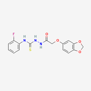 molecular formula C16H14FN3O4S B4677556 2-[(1,3-benzodioxol-5-yloxy)acetyl]-N-(2-fluorophenyl)hydrazinecarbothioamide 