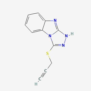 molecular formula C11H8N4S B4677579 3-(2-propyn-1-ylthio)-9H-[1,2,4]triazolo[4,3-a]benzimidazole 