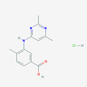 molecular formula C14H16ClN3O2 B4677596 3-[(2,6-dimethyl-4-pyrimidinyl)amino]-4-methylbenzoic acid hydrochloride 