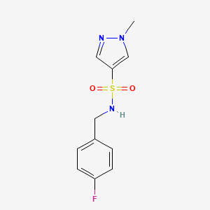 molecular formula C11H12FN3O2S B4677609 N-(4-fluorobenzyl)-1-methyl-1H-pyrazole-4-sulfonamide 