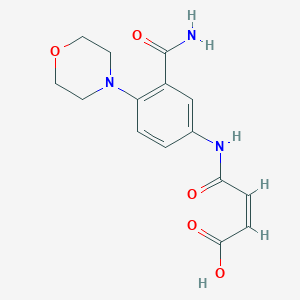 molecular formula C15H17N3O5 B4677638 4-{[3-(aminocarbonyl)-4-(4-morpholinyl)phenyl]amino}-4-oxo-2-butenoic acid 