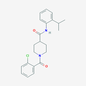 molecular formula C22H25ClN2O2 B4677641 1-(2-chlorobenzoyl)-N-(2-isopropylphenyl)-4-piperidinecarboxamide 