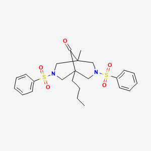 molecular formula C24H30N2O5S2 B4677654 1-butyl-5-methyl-3,7-bis(phenylsulfonyl)-3,7-diazabicyclo[3.3.1]nonan-9-one 