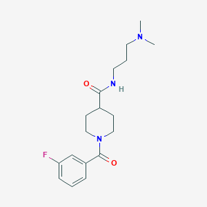 molecular formula C18H26FN3O2 B4677746 N-[3-(dimethylamino)propyl]-1-(3-fluorobenzoyl)-4-piperidinecarboxamide 