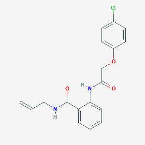 molecular formula C18H17ClN2O3 B467776 N-allyl-2-{[(4-chlorophenoxy)acetyl]amino}benzamide CAS No. 790246-68-3