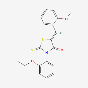 molecular formula C19H17NO3S2 B4677766 3-(2-ethoxyphenyl)-5-(2-methoxybenzylidene)-2-thioxo-1,3-thiazolidin-4-one 